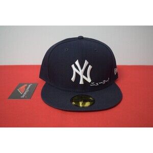 MLB New Era New York Yankees Japanese Script Fitted Baseball Hat 59Fifty RARE